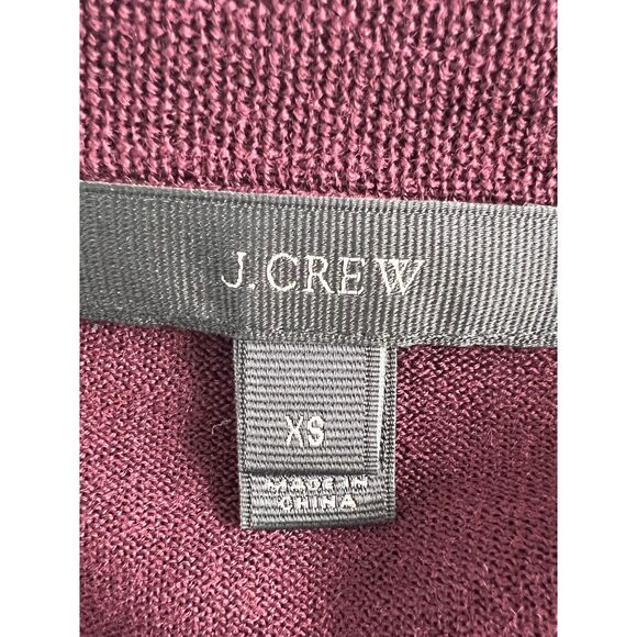 J Crew Women's Merino Wool V-Neck Sweater Drawstring Sleeves Cabernet Size XS - Picture 4 of 12